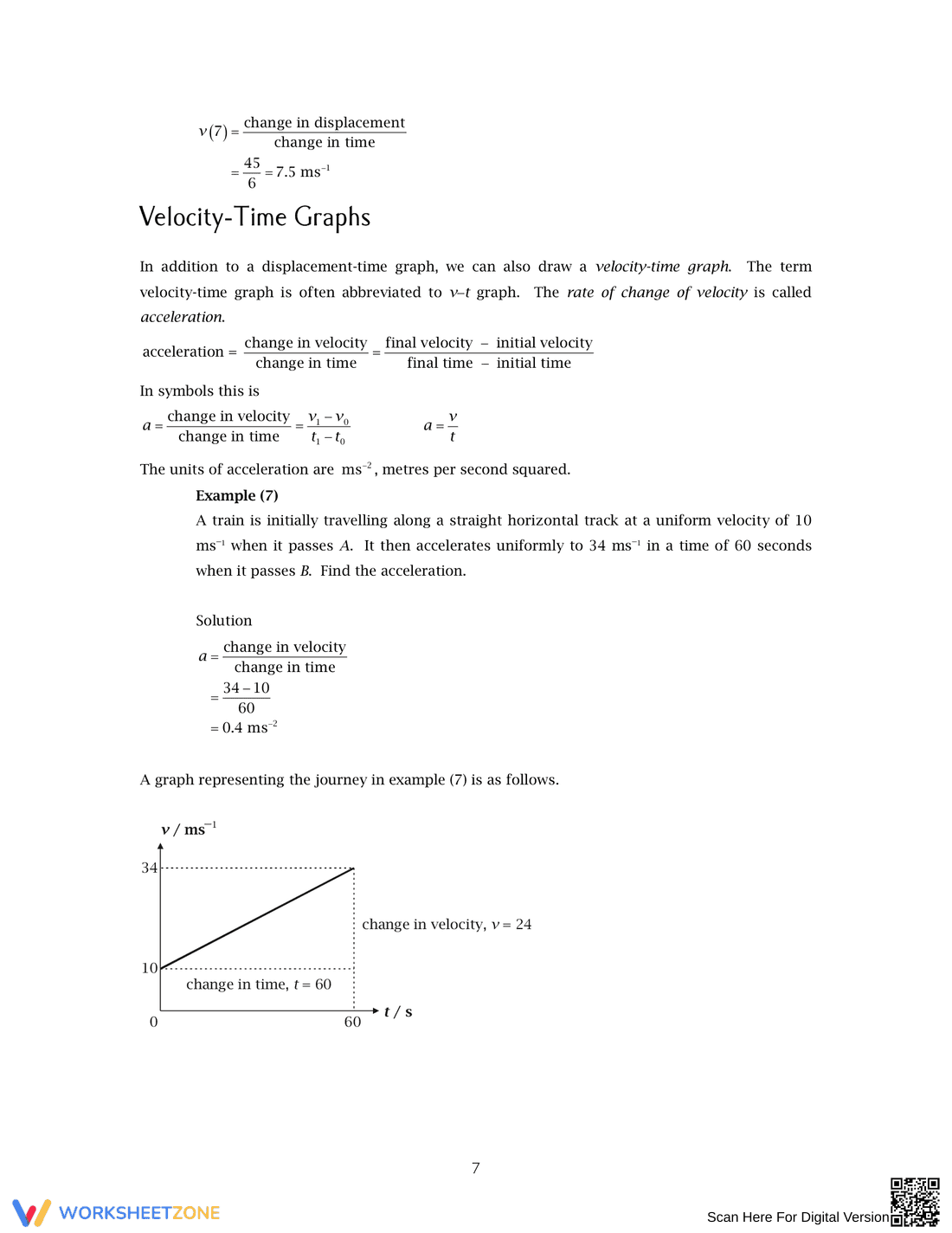 Analyzing Velocity-Time Graphs - Page 7
