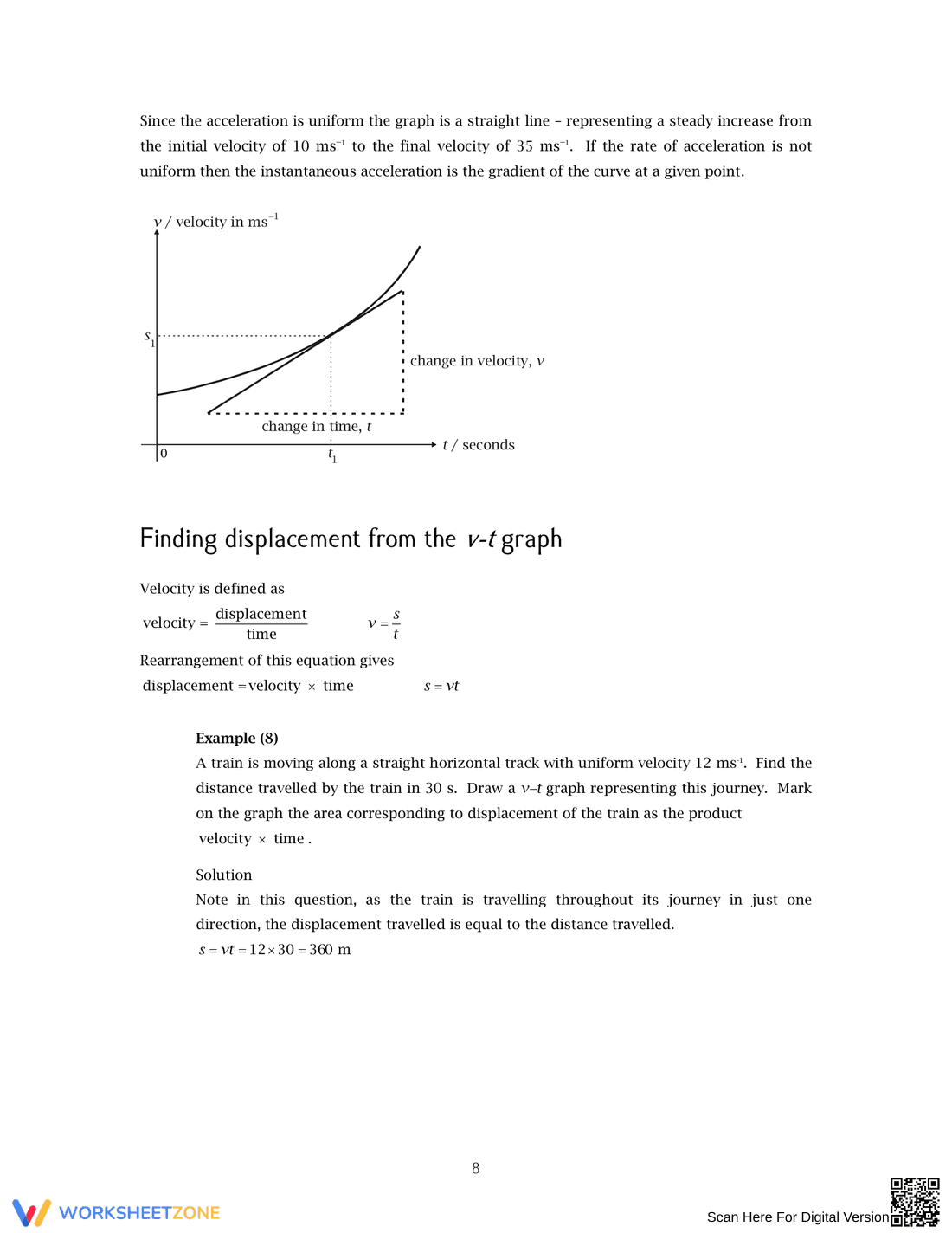 Analyzing Velocity-Time Graphs - Page 8
