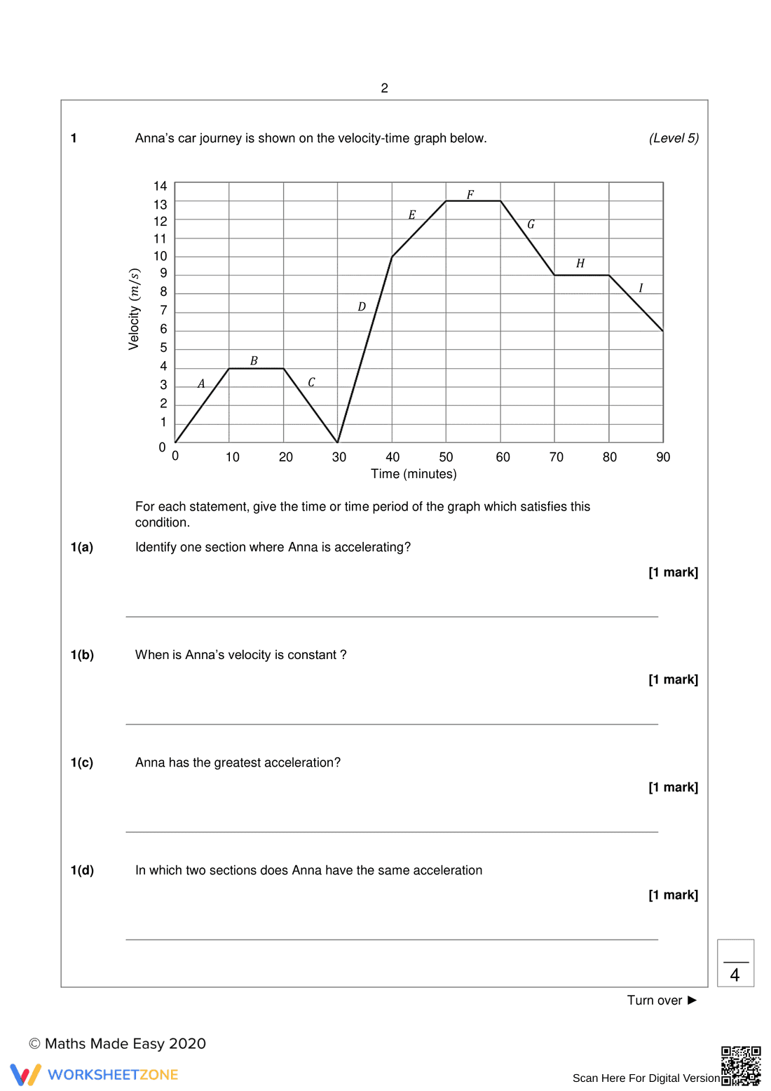 Interpreting Velocity-Time Graph - Page 2