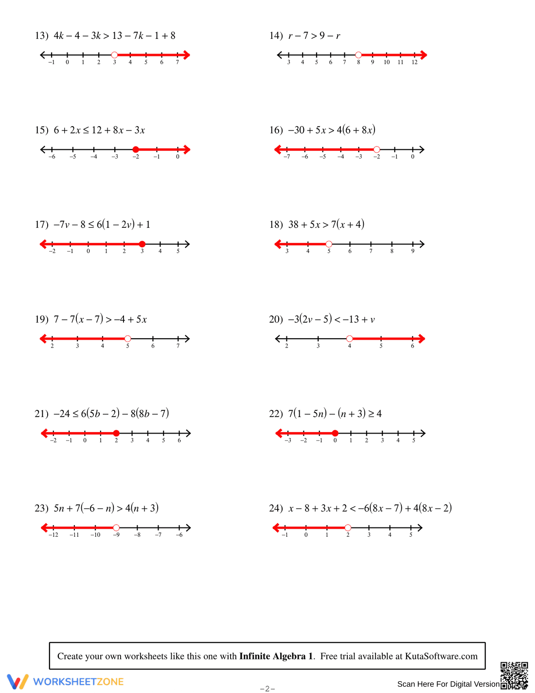 Solve Multi-Step Inequalities - Page 4