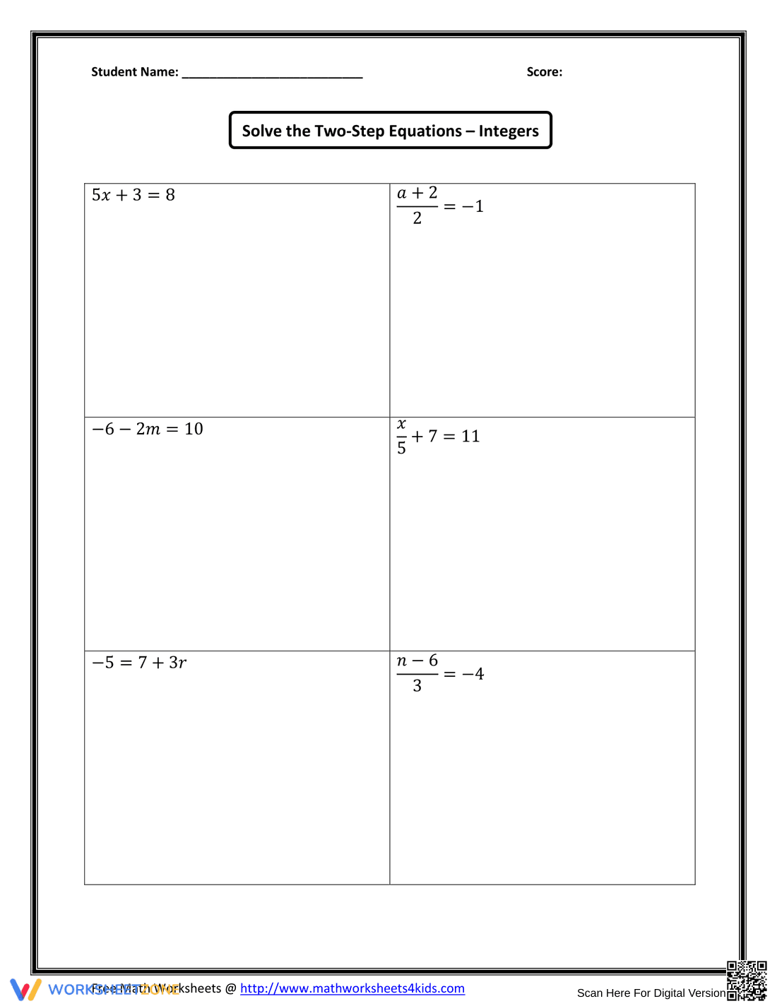 Solving Two-Step Inequalities - Page 3
