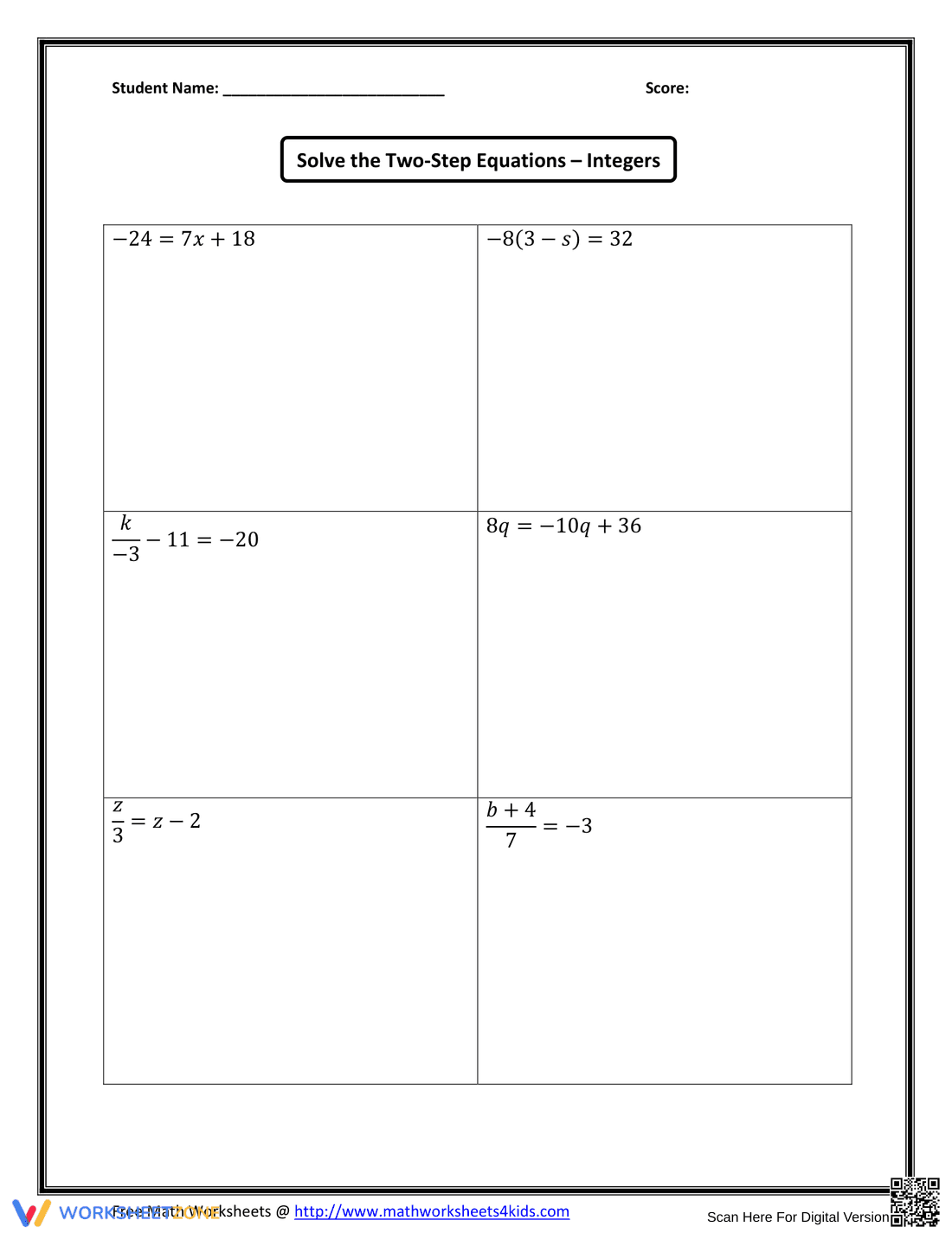 Solving Two-Step Inequalities - Page 7