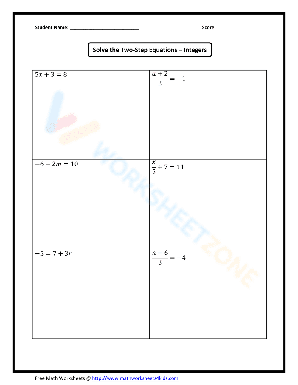 Solving Two-Step Inequalities - Page 3