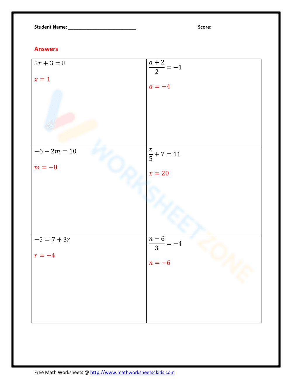 Solving Two-Step Inequalities - Page 4
