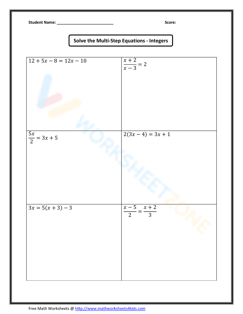 Solving Two-Step Inequalities - Page 9