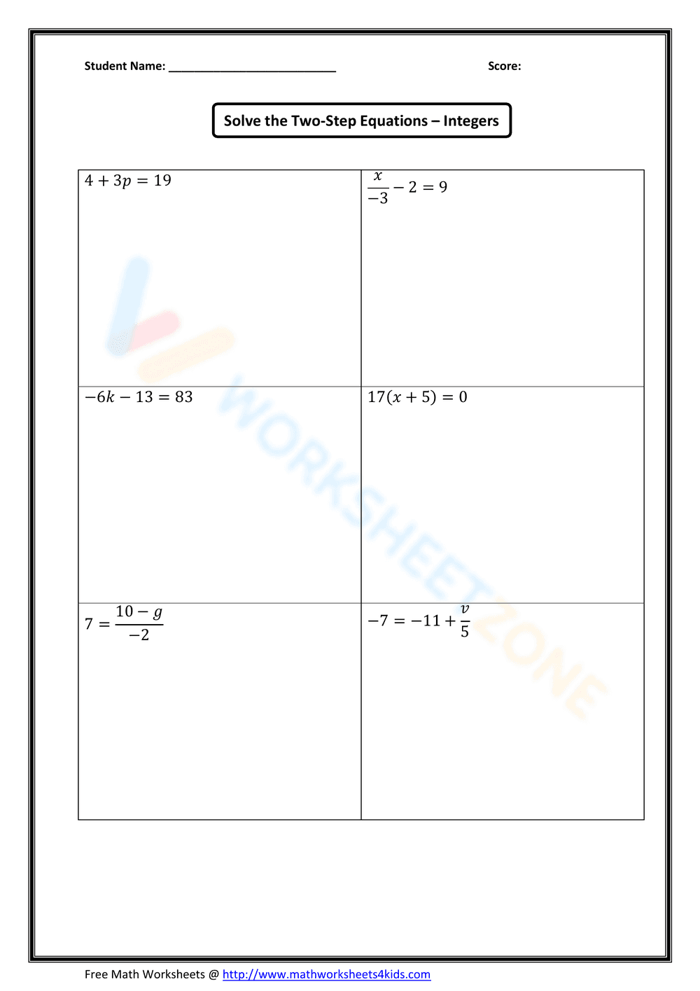 Solving Two-Step Inequalities - Page 5