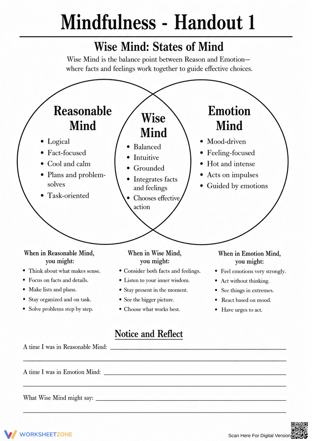 Wise Mind States Worksheet | Grade 9-12 Essential - Page 2