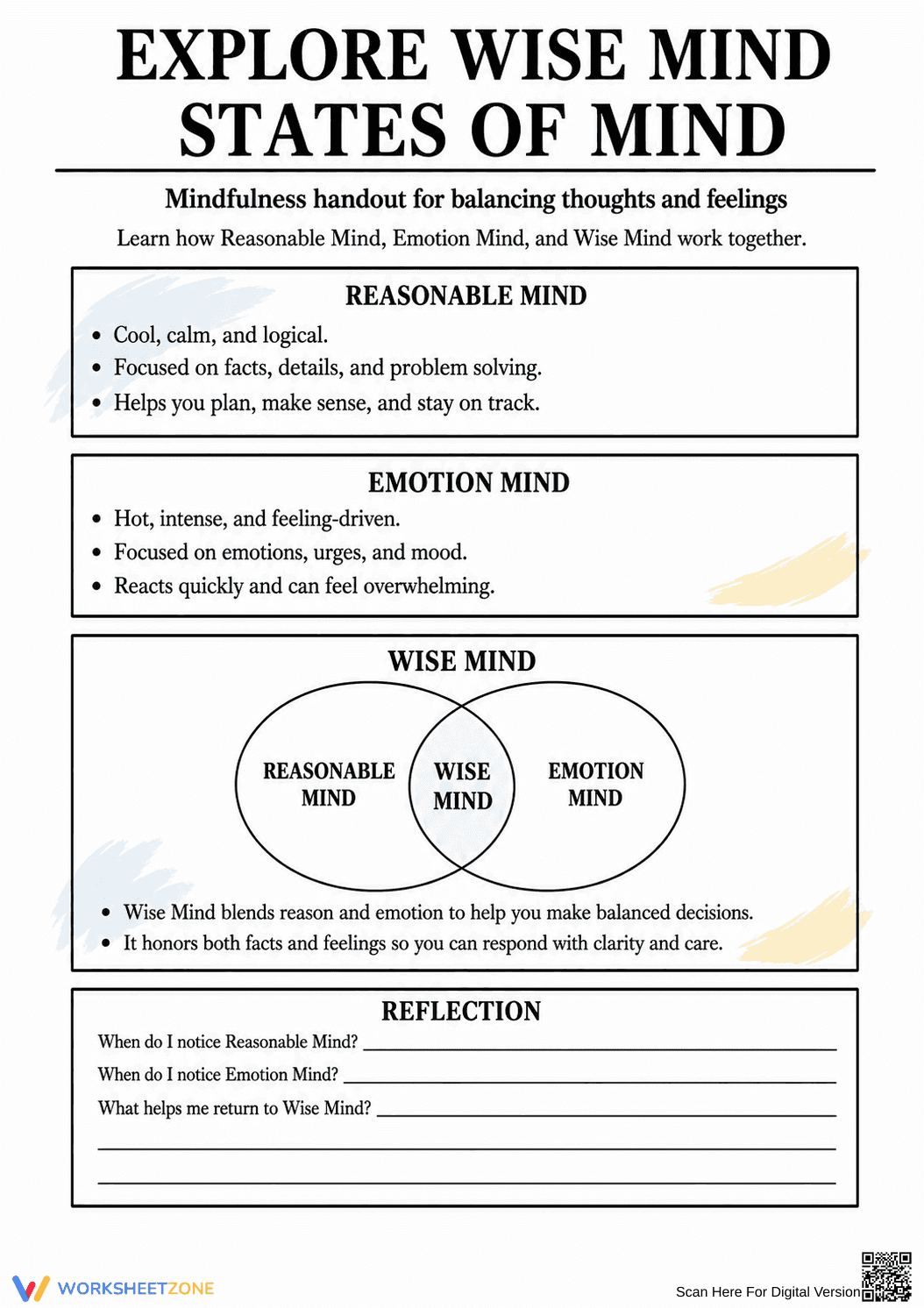 Wise Mind States Worksheet | Grade 9-12 Essential - Page 3