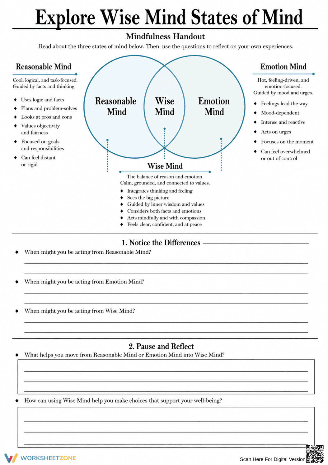 Wise Mind States Worksheet | Grade 9-12 Essential - Page 4