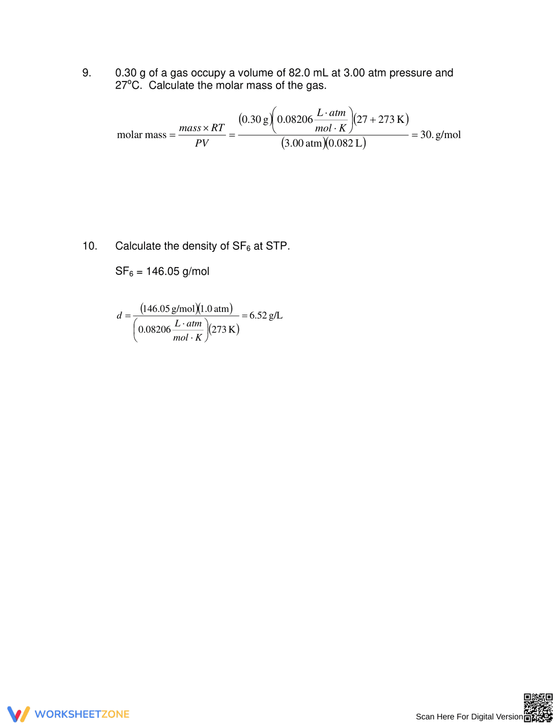Ideal Gas Law Worksheet: Chemistry Practice - Page 5