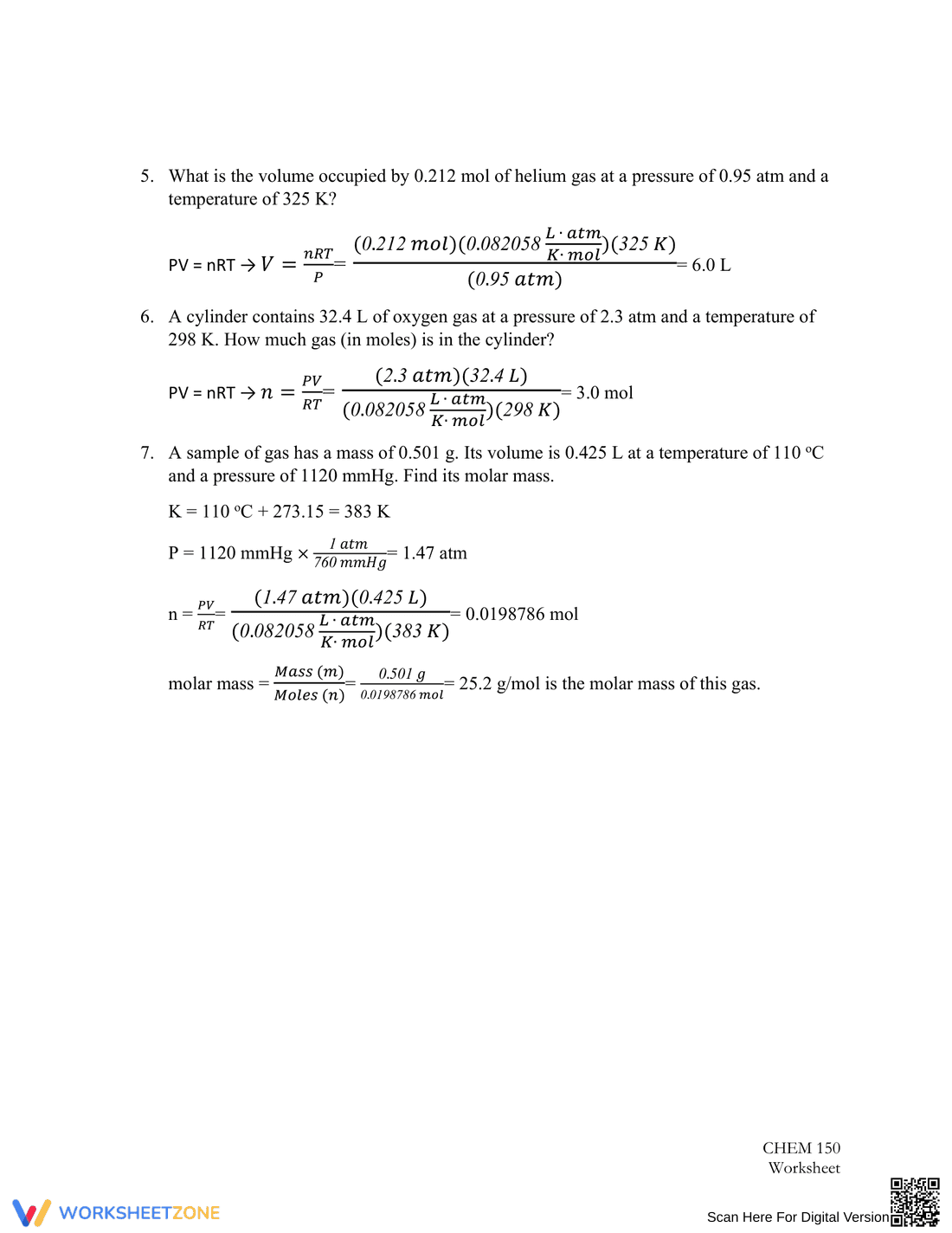 Updated Ideal Gas Law Worksheet: Practice Problems - Page 4