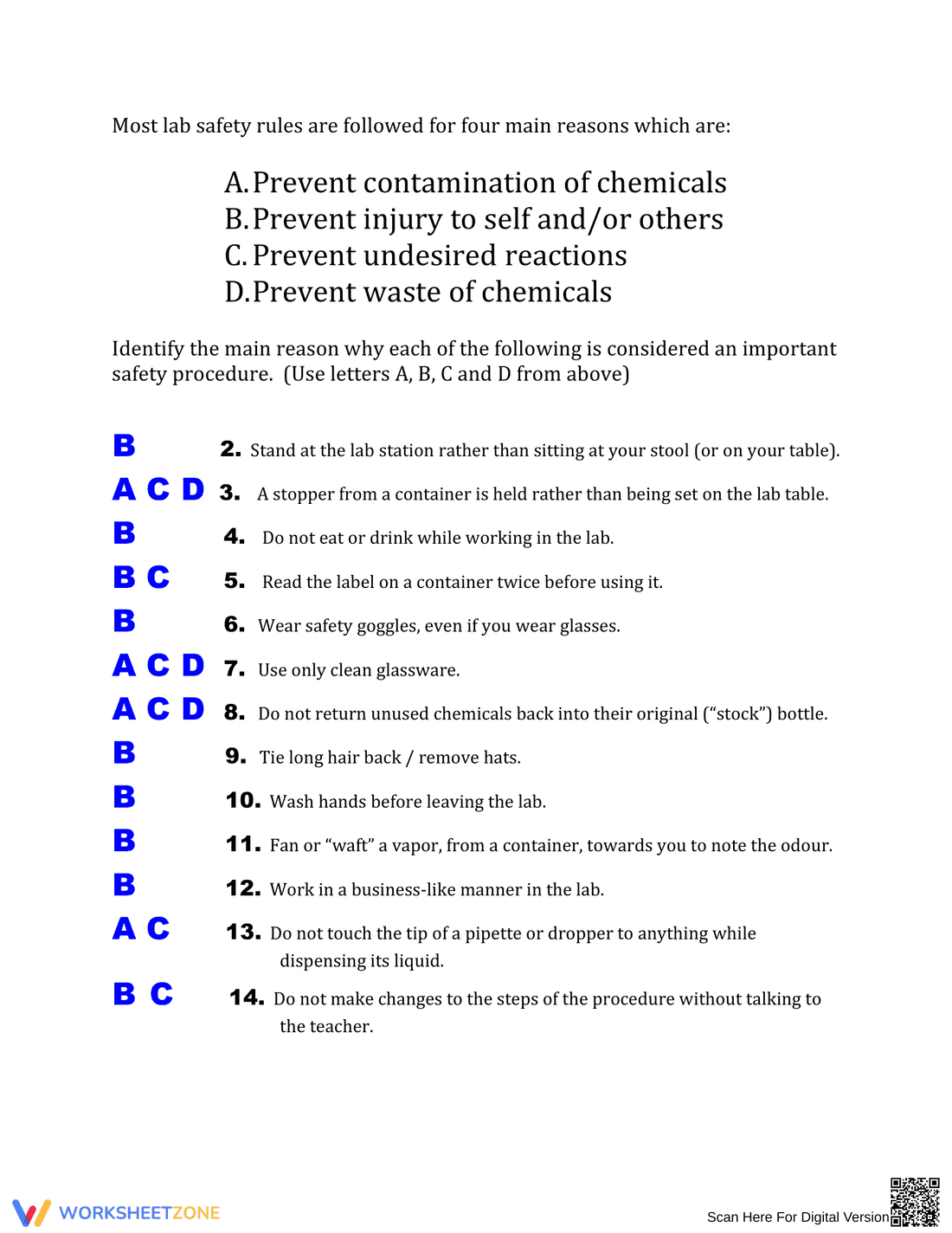 Lab Safety Worksheet | Grade 8-10 Essential - Page 3