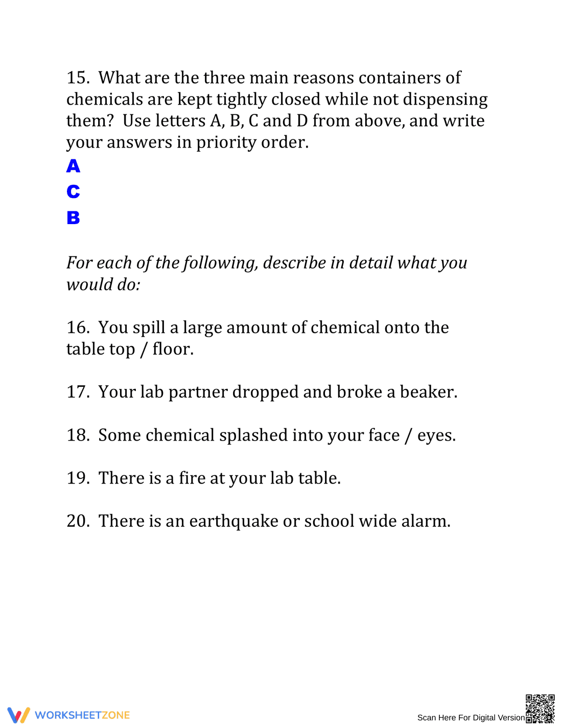 Lab Safety Worksheet | Grade 8-10 Essential - Page 4