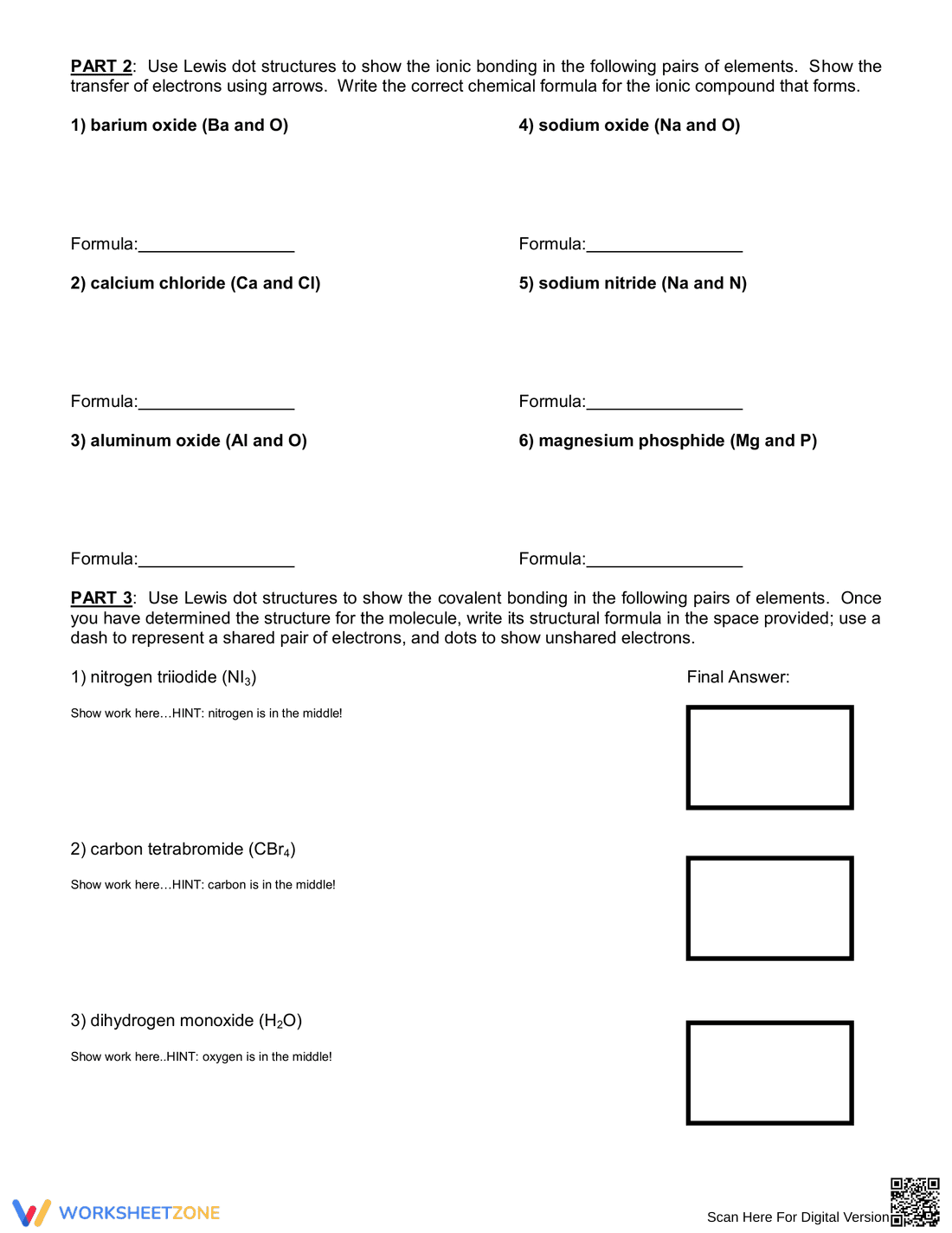 Chemical Bonding: Ionic & Covalent Worksheet - Page 2