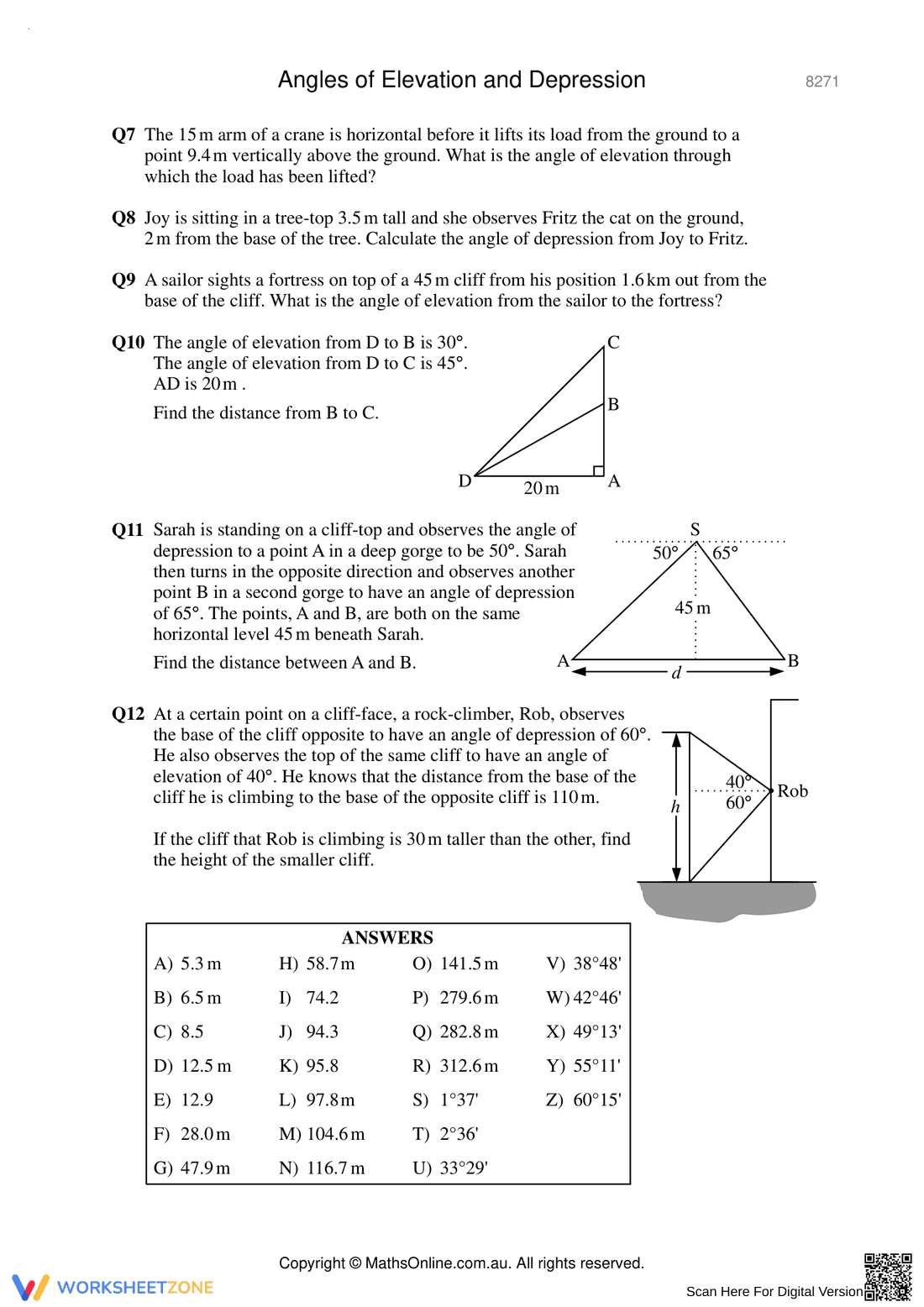 Working with Angles of Elevation and Depression - Page 2
