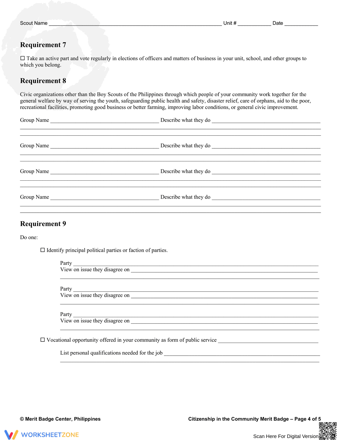 Exploring Community Citizenship Merit Badge - Page 4
