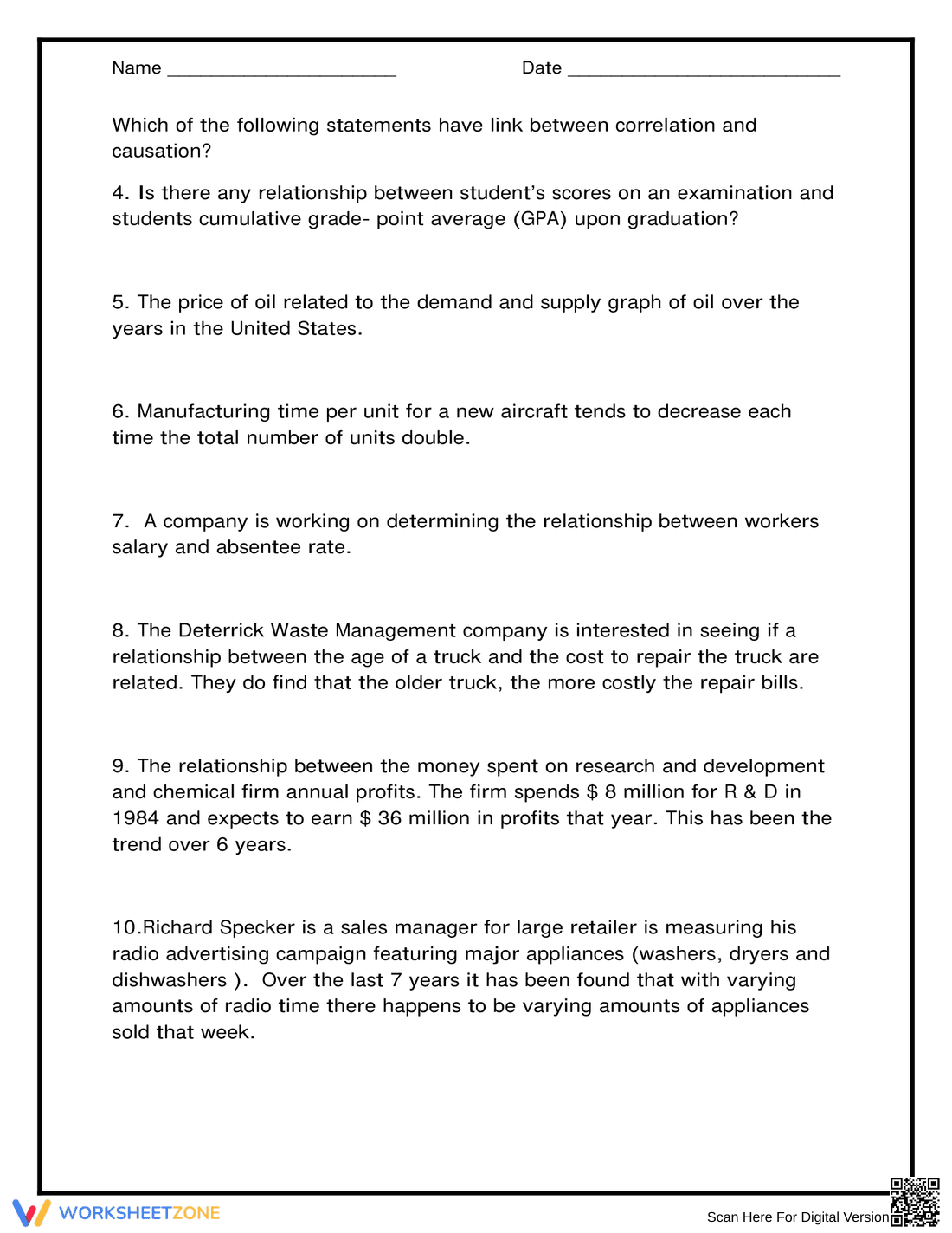 Correlation vs Causation Worksheet - Page 2