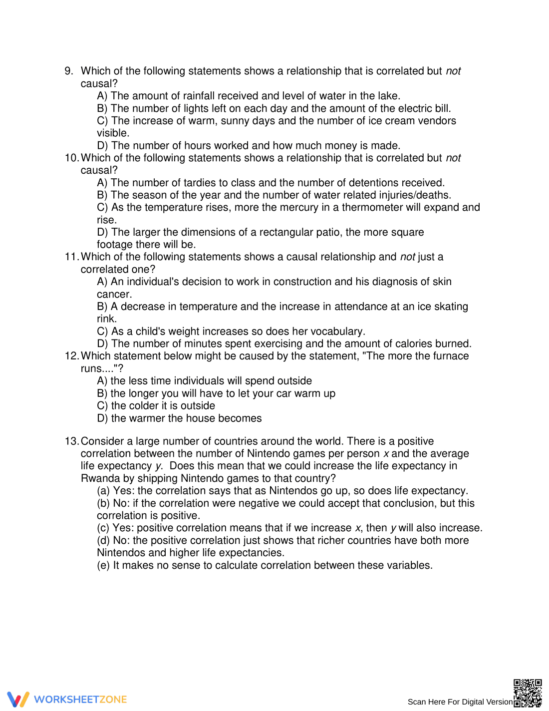 Causation and Correlation Worksheet - Page 2