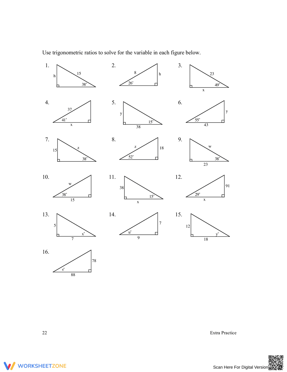 Special Right Triangles Review Worksheet - Page 6