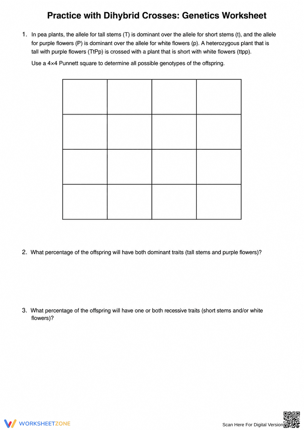Essential Dihybrid Crosses Worksheet | Grade 9-12 Biology - Page 6