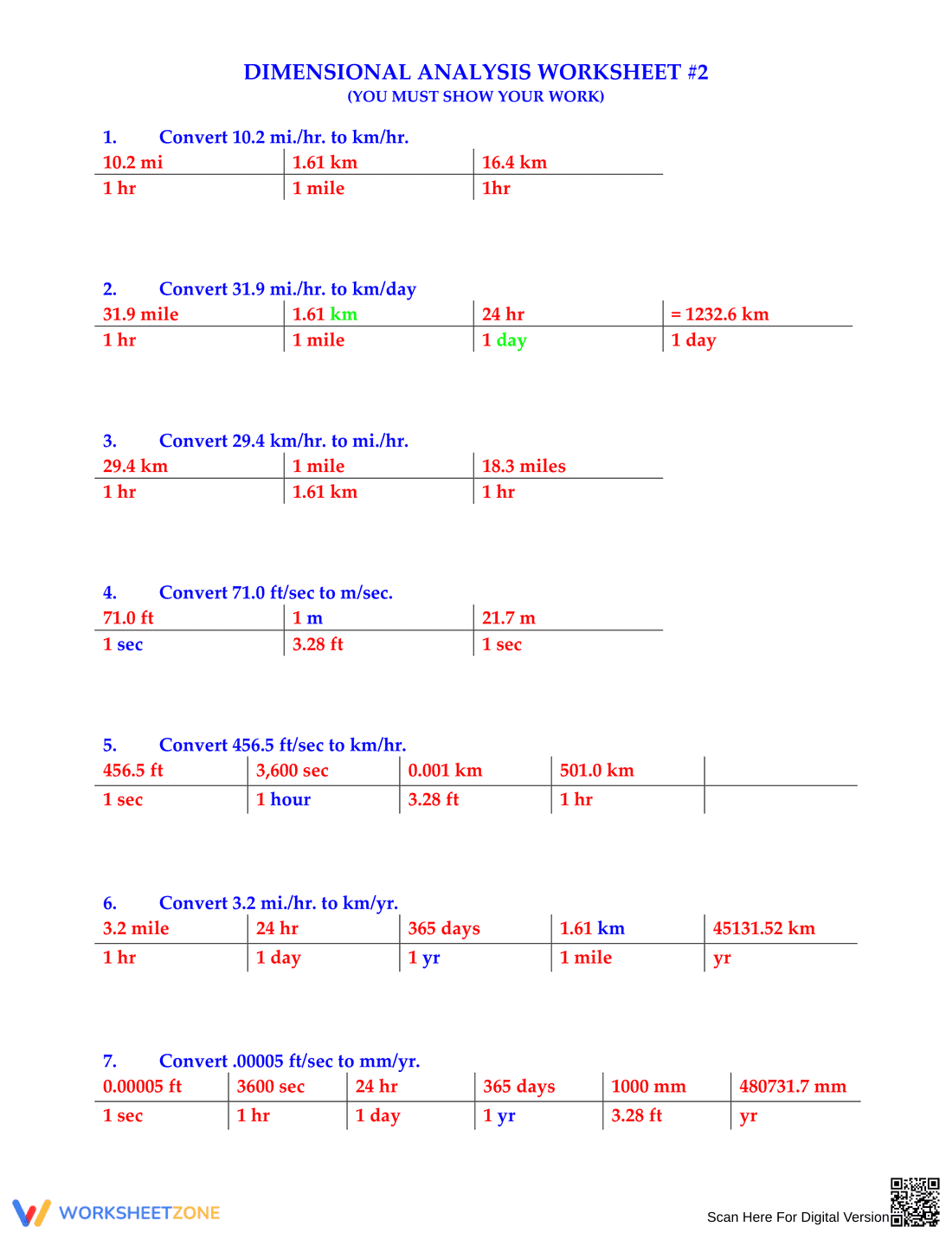 Practice Dimensional Analysis with This Worksheet - Page 2