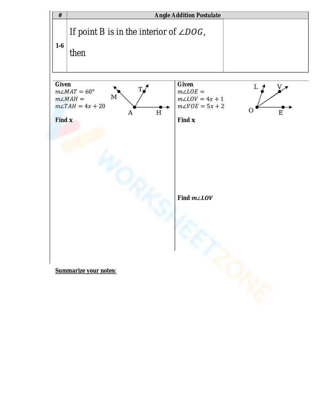 Practice with the Addition Postulate: Geometry Worksheet - Page 2