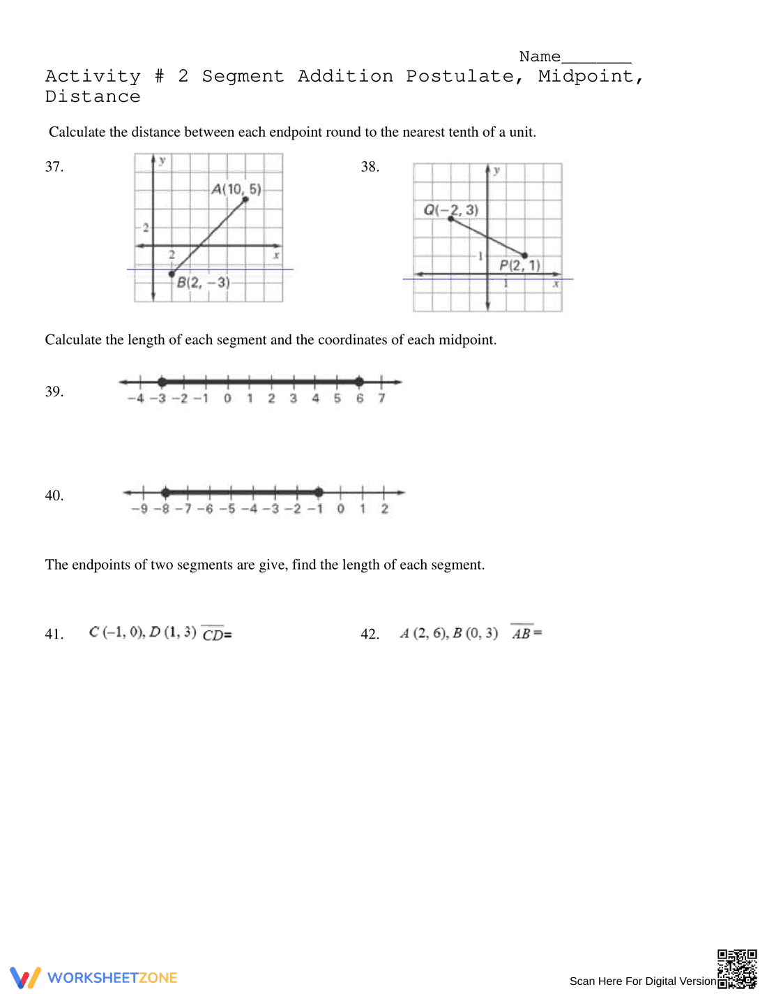 Practice with the Segment Addition Postulate - Page 3