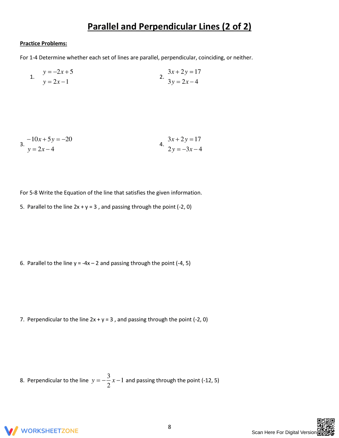 Parallel and Perpendicular Lines - Page 2