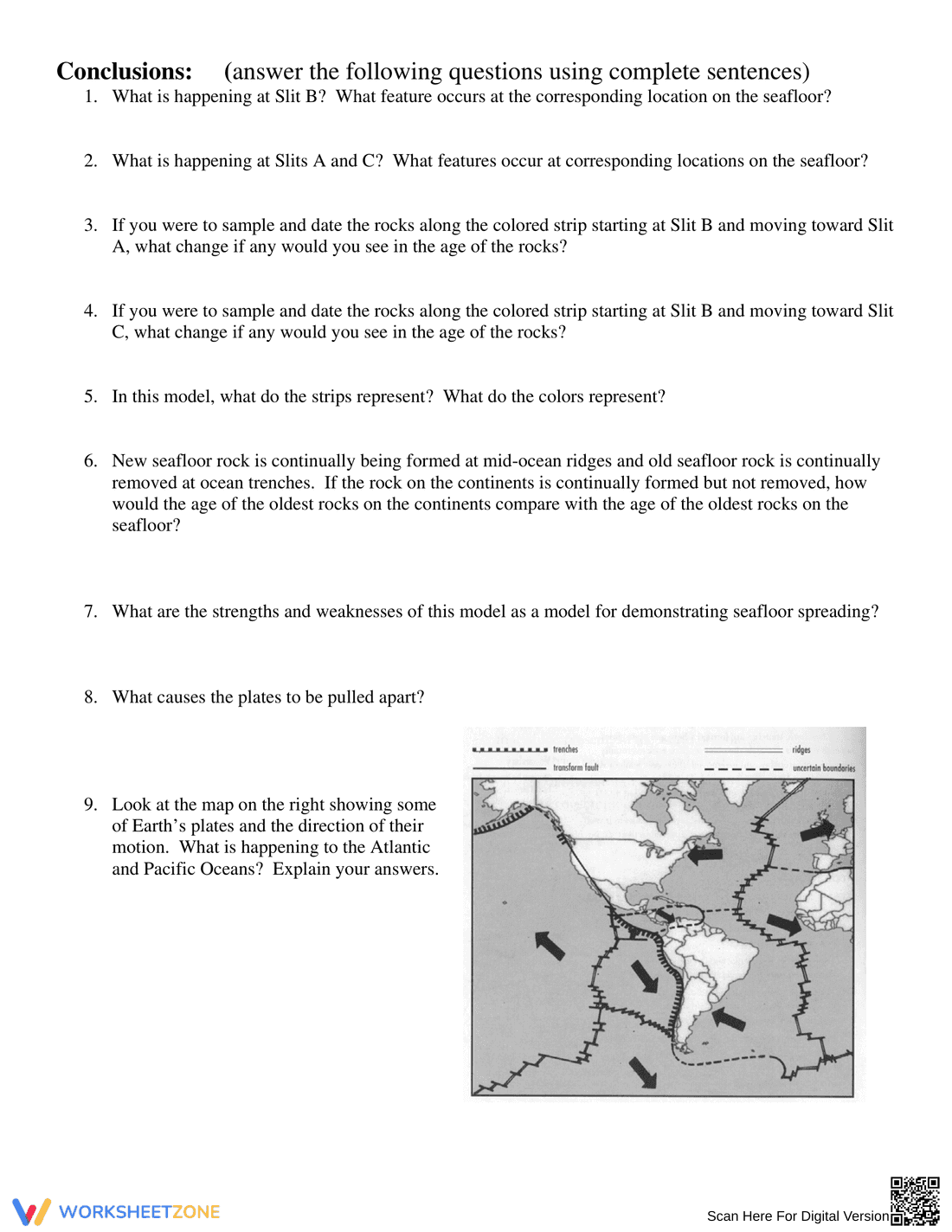 Seafloor Spreading Worksheet - Science - Page 2