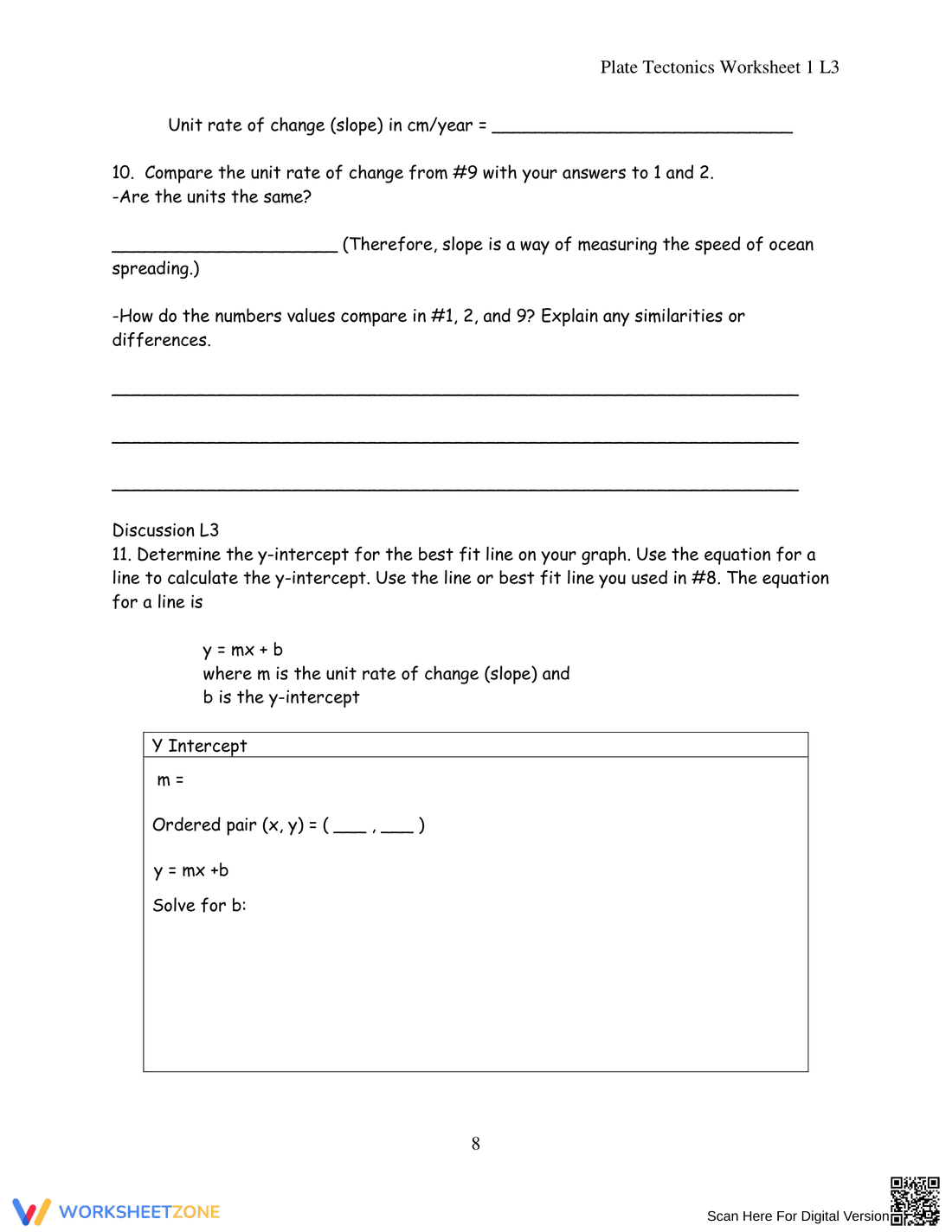 Sea Floor Spreading: Science Worksheet - Page 8