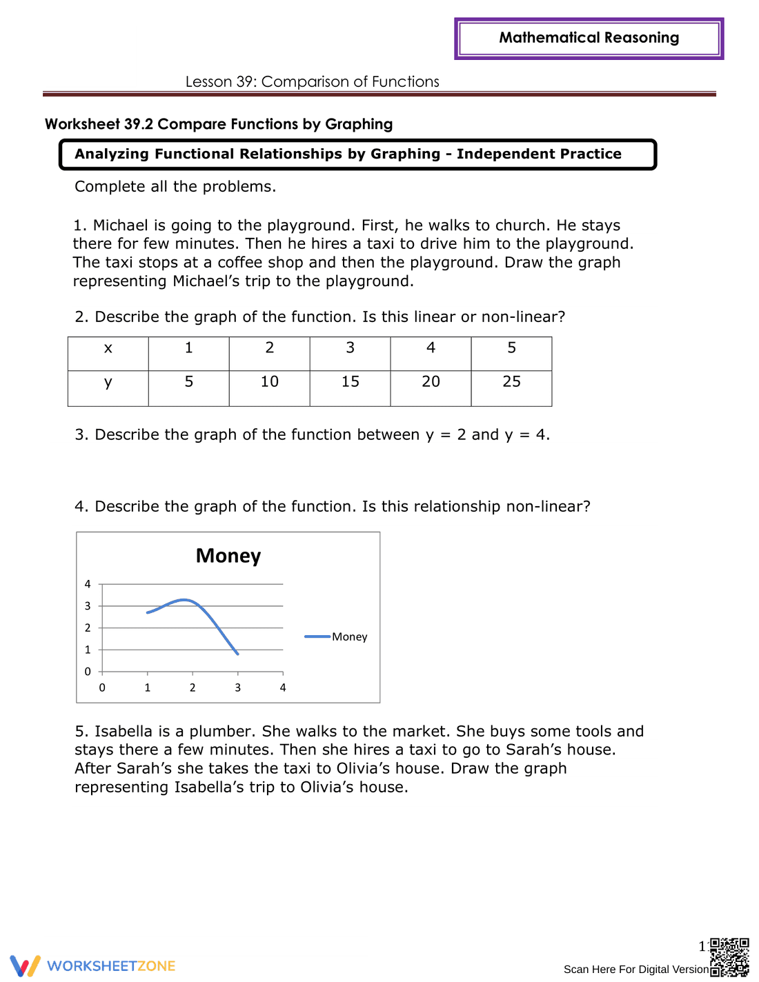 Comparison of Functions Worksheet - Page 11