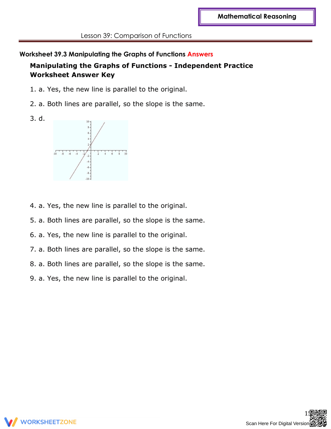 Comparison of Functions Worksheet - Page 15