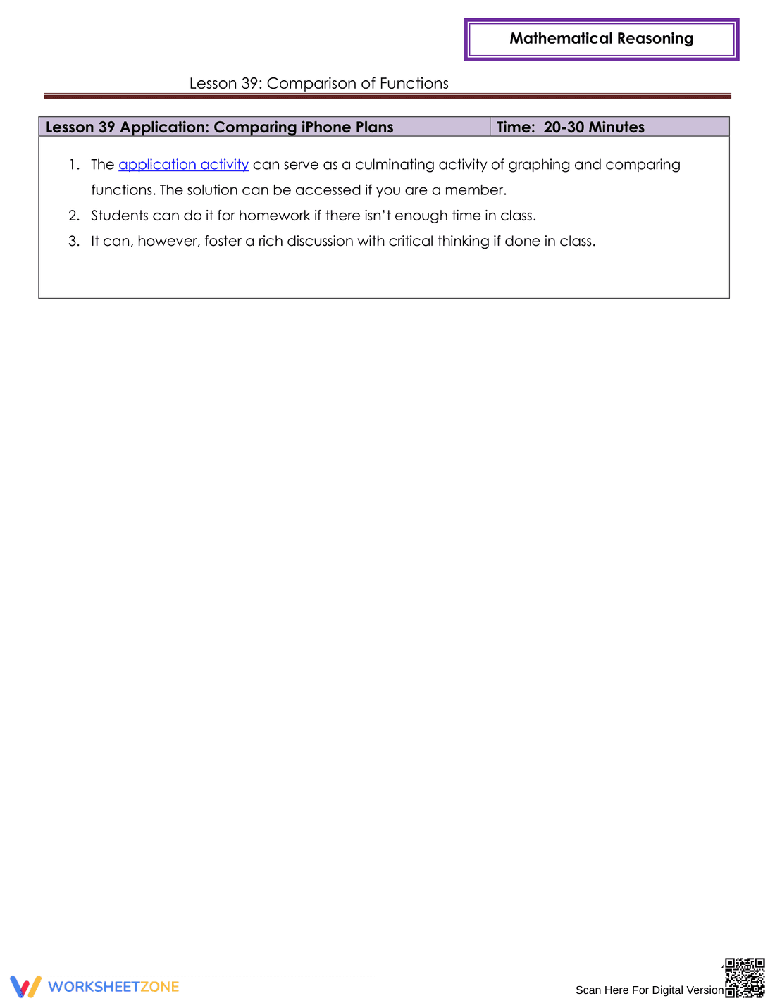 Comparison of Functions Worksheet - Page 4