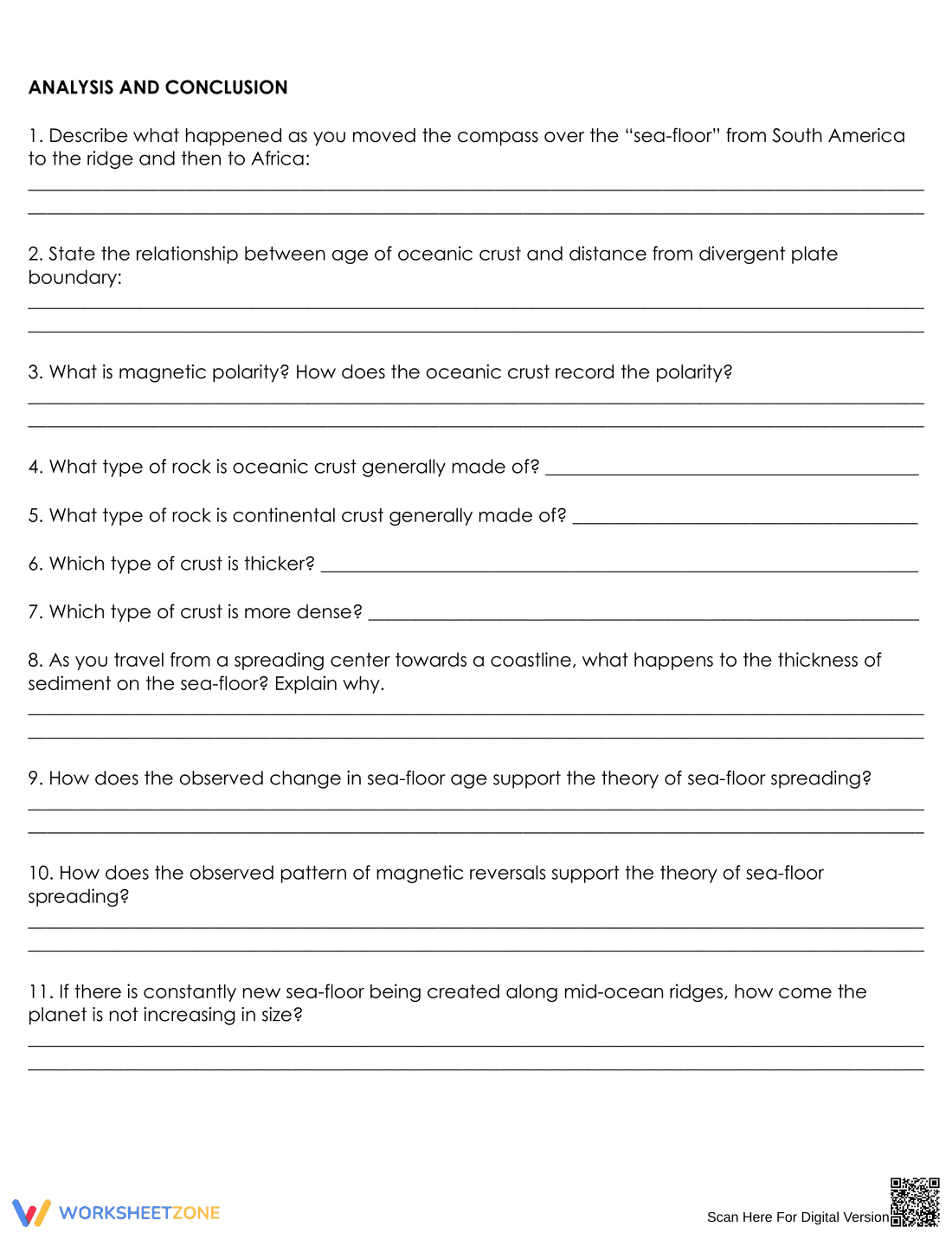 Sea Floor Spreading Lab Worksheet - Page 3