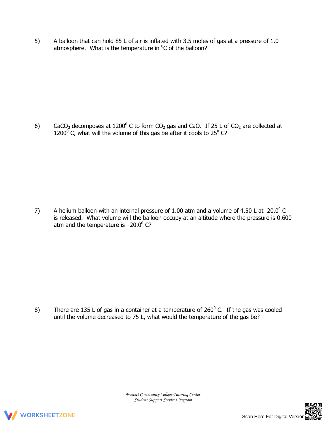 Mixed Gas Laws Worksheet - Page 2