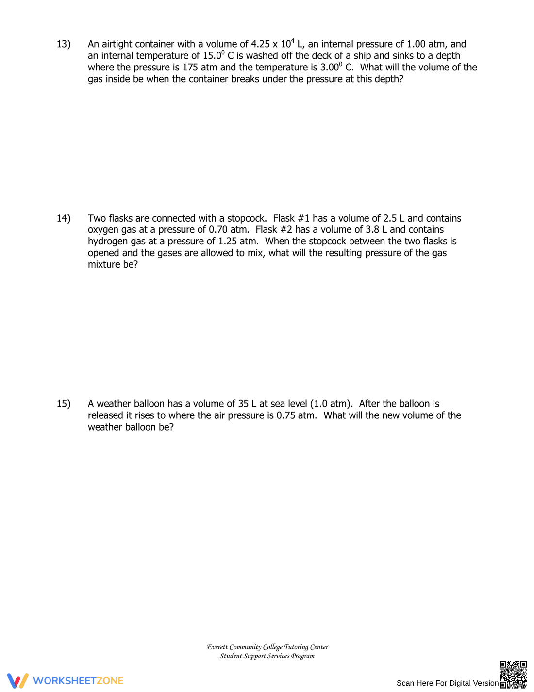 Mixed Gas Laws Worksheet - Page 4