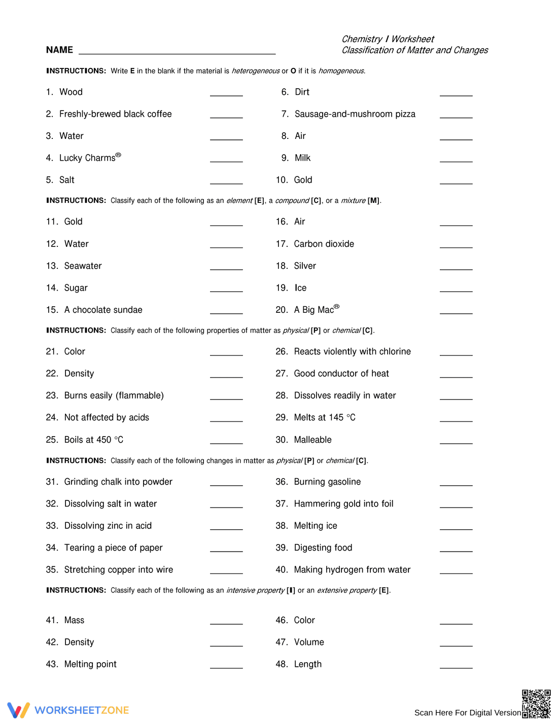 Updated Matter Classification Worksheet - Page 5