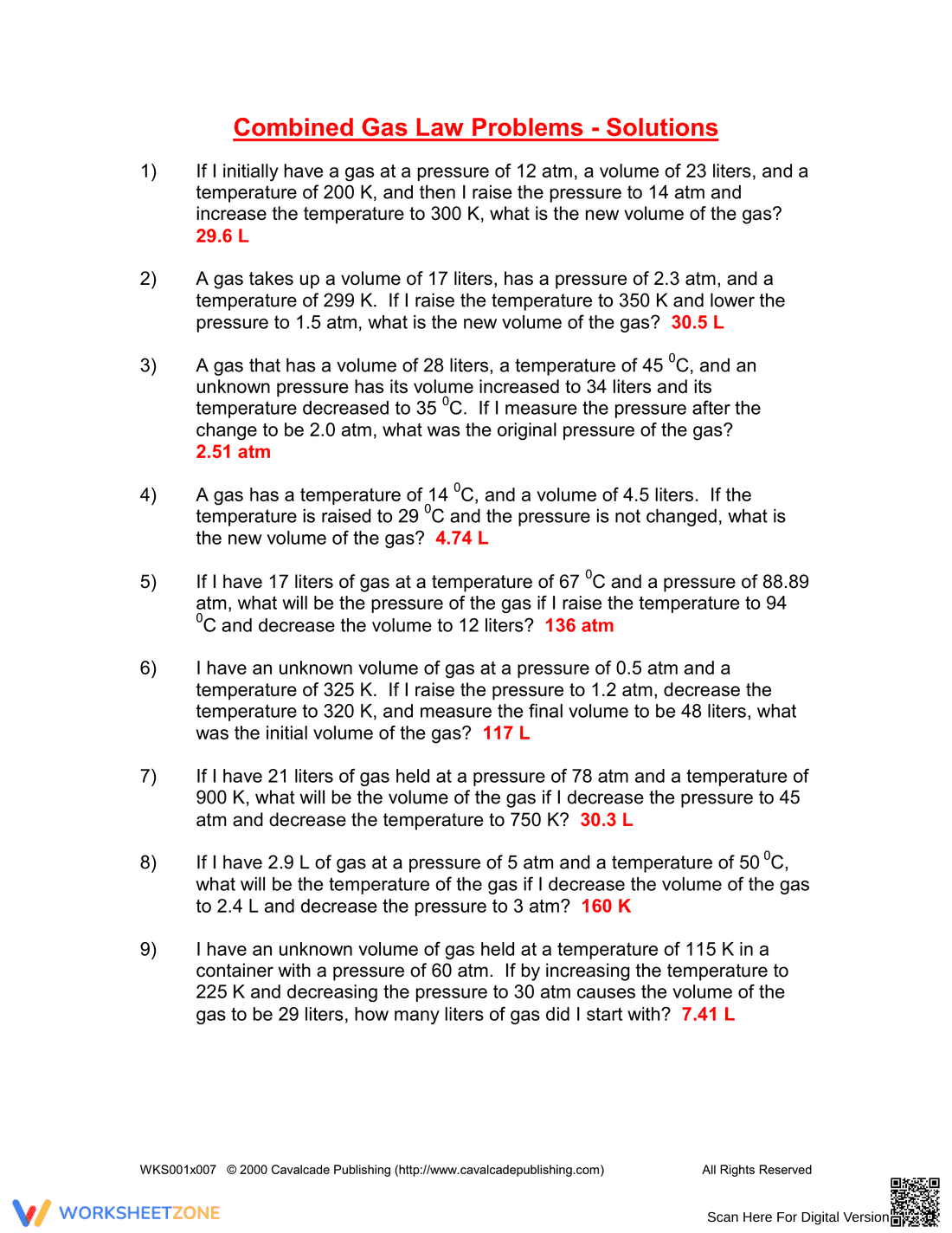 Combined Gas Law Problems - Page 3