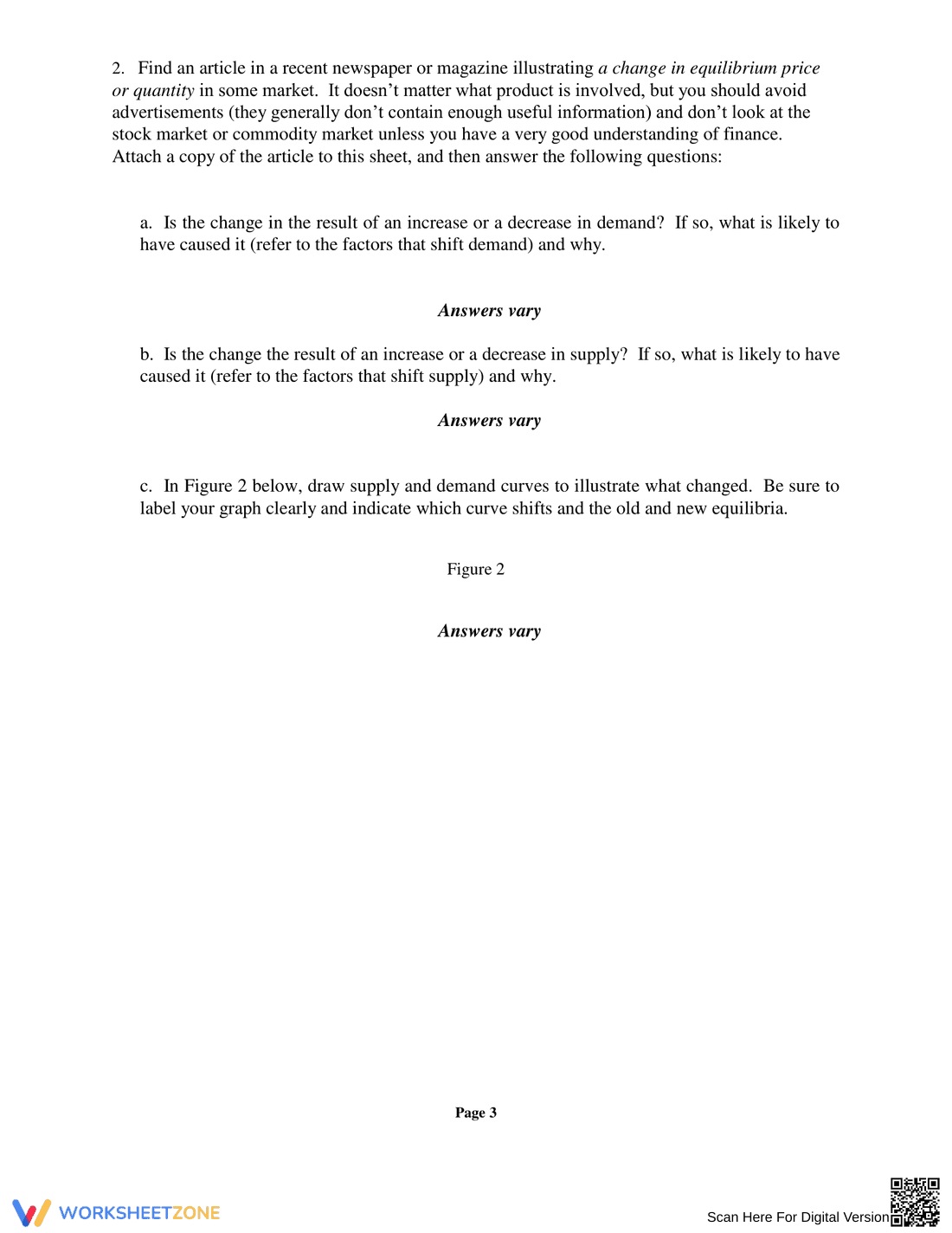 Supply and Demand Practice Worksheet - Page 3