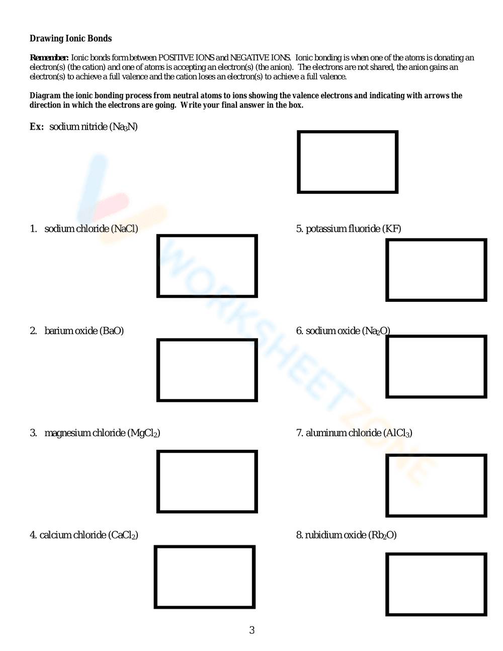 Mastering Ionic Bonds: Practice Worksheet - Page 3