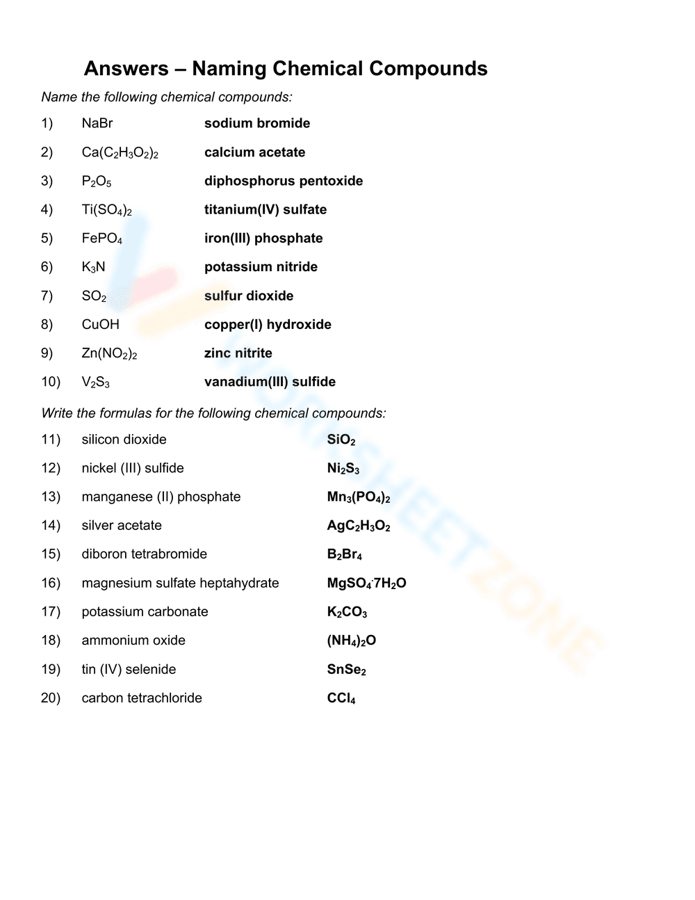 Naming Covalent Compounds Worksheet - Page 2