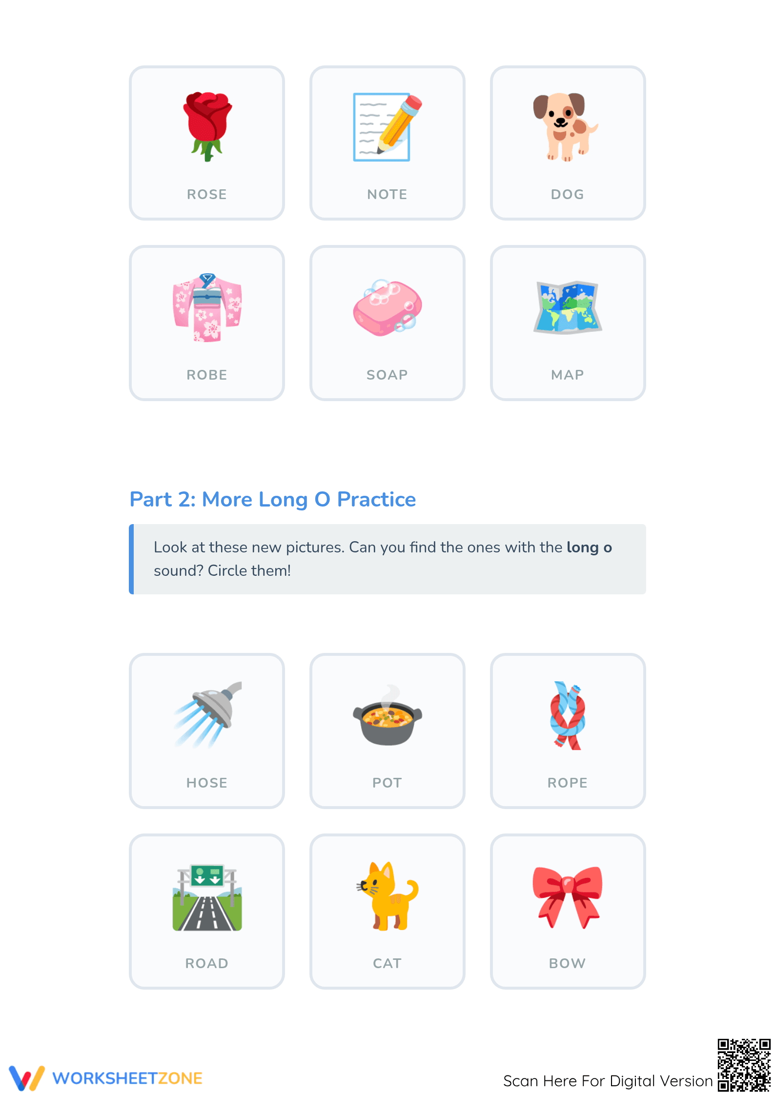 Essential Long O Phonics Worksheet | Grade 1-2 Printable - Page 2