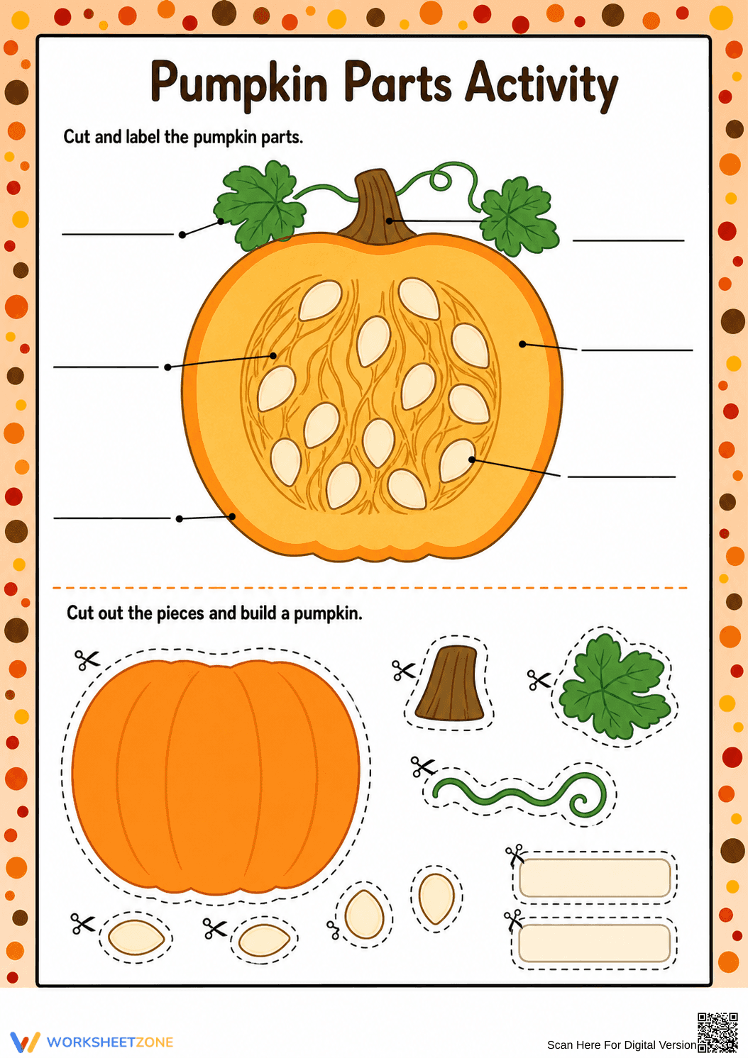 Printable Pumpkin Parts Worksheet (3 Levels) | Grade 4 - Page 2