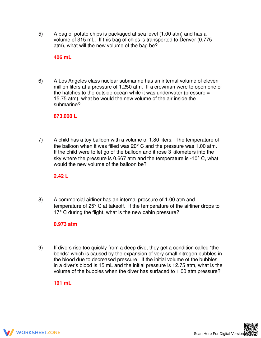 Solve Problems with Combined Gas Law Worksheet - Page 4