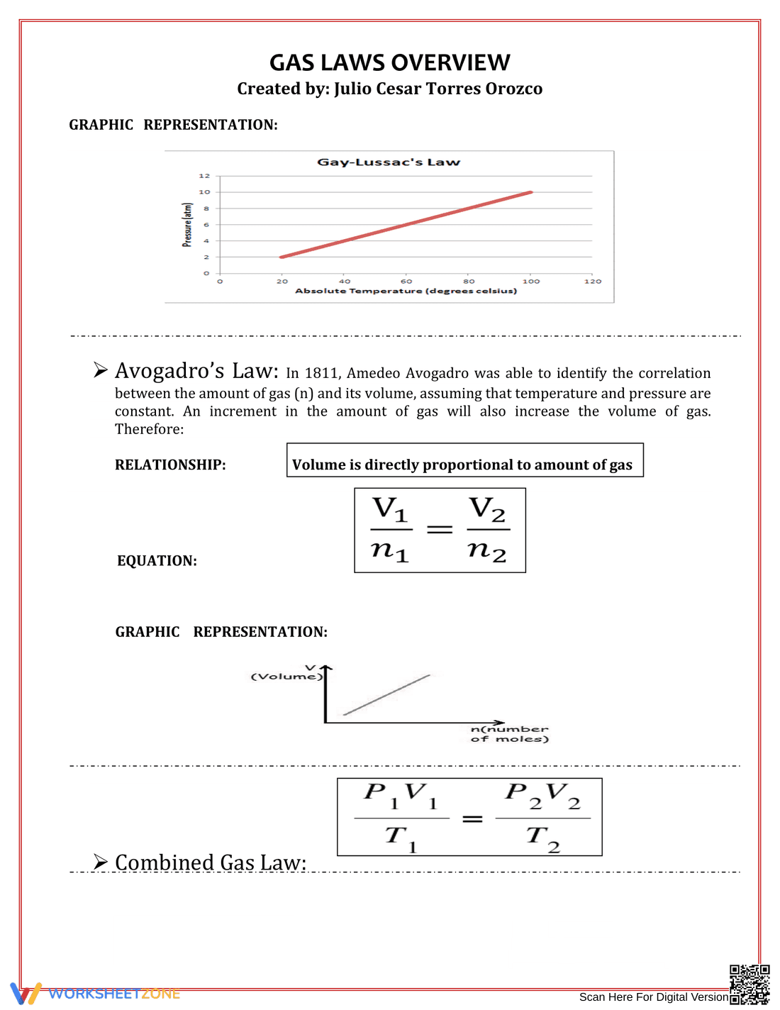 Comprehensive Gas Law Overview Worksheet - Page 3