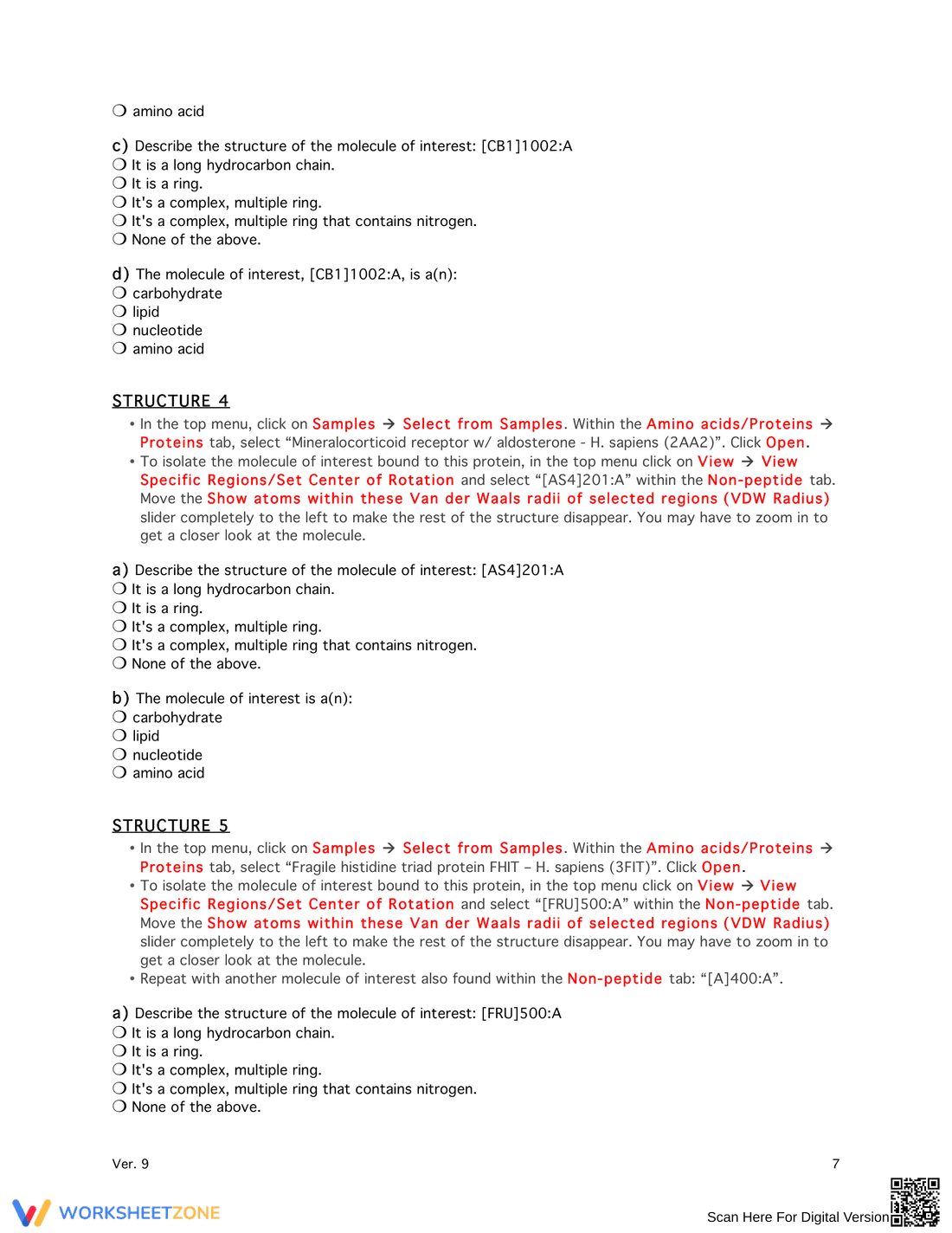 Macromolecules Exercise: Chemistry - Page 7