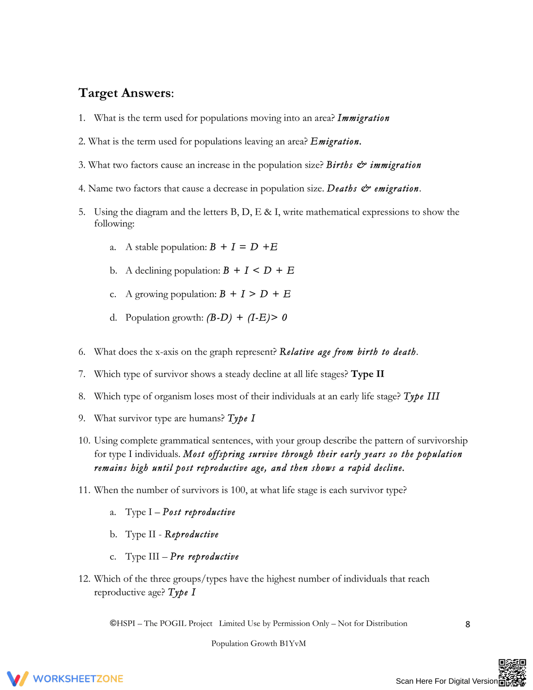 Natural Population Regulation Worksheet - Page 8
