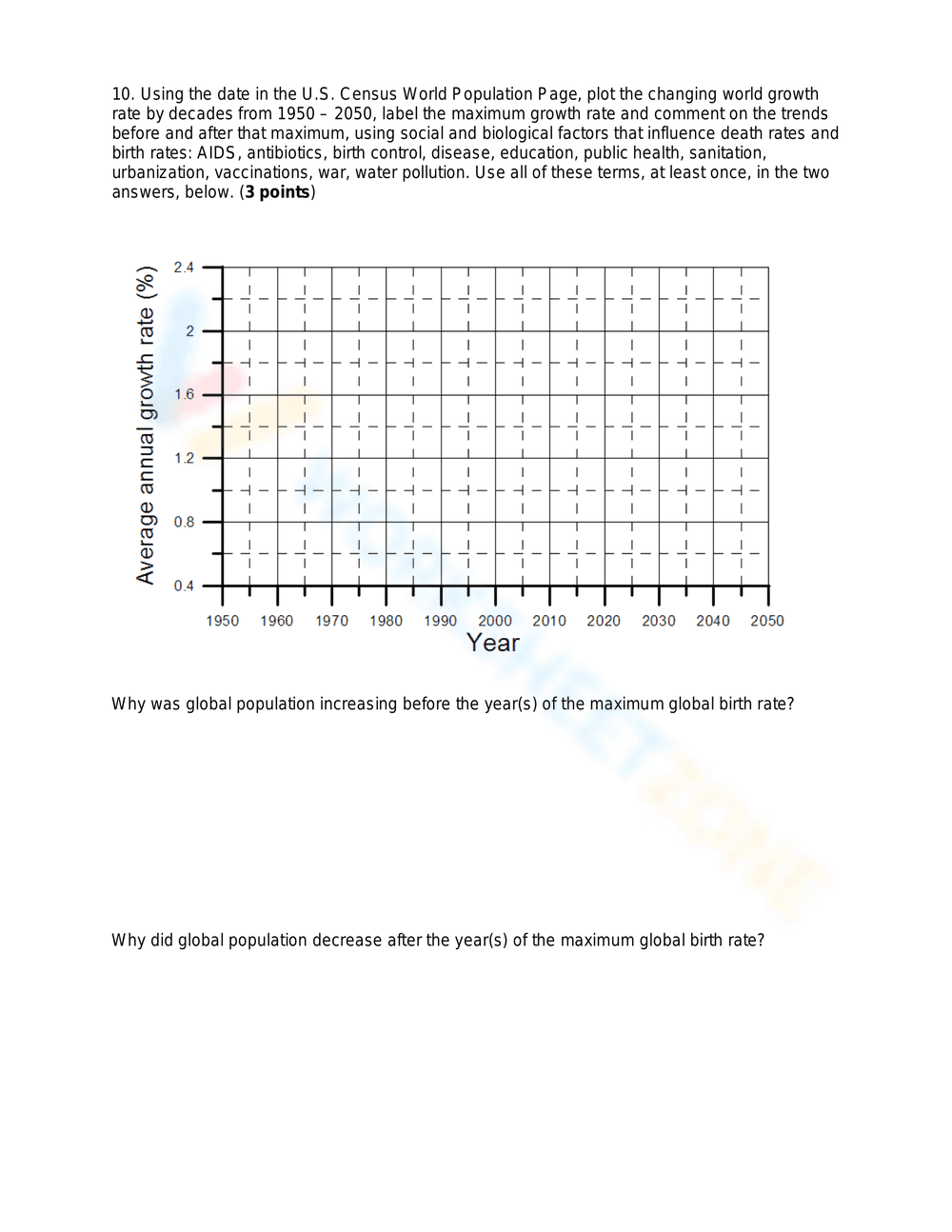 Human Population Growth Analysis Worksheet - Page 4