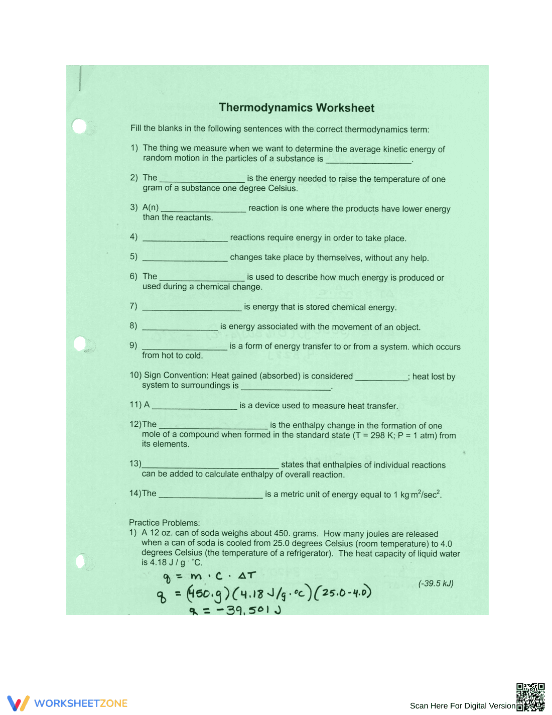 Updated Thermodynamics Worksheet 2 - Page 2