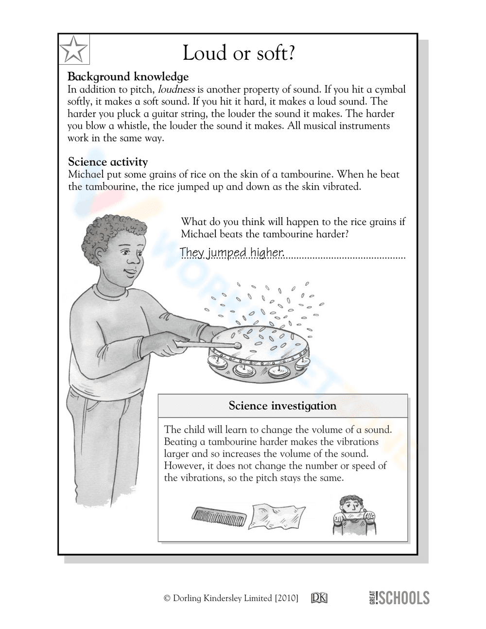 Loud and Soft Sounds Worksheet | Grade 1 Essential - Page 2